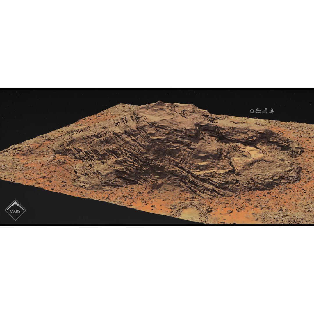 Mars Mountains 3D Model – Low Poly Game-Ready Landscapes, FBX - View 11