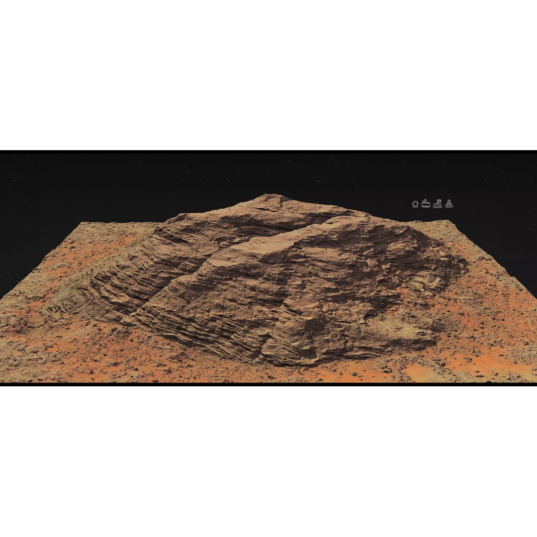 Mars Mountains 3D Model – Low Poly Game-Ready Landscapes, FBX - View 12