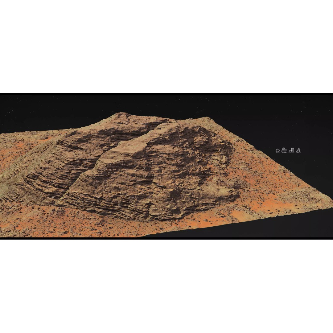 Mars Mountains 3D Model – Low Poly Game-Ready Landscapes, FBX - View 13