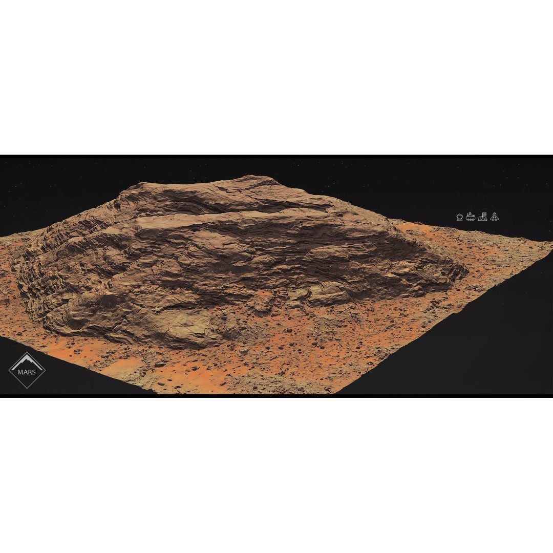 Mars Mountains 3D Model – Low Poly Game-Ready Landscapes, FBX - View 14