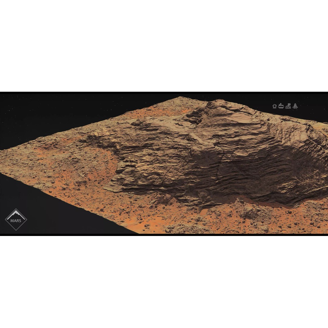 Mars Mountains 3D Model – Low Poly Game-Ready Landscapes, FBX - View 15