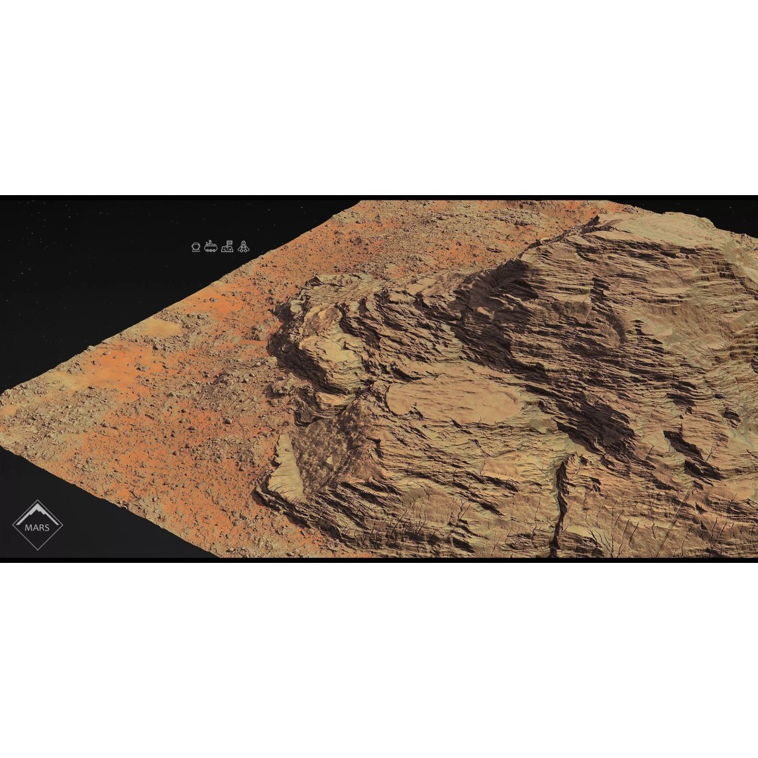 Mars Mountains 3D Model – Low Poly Game-Ready Landscapes, FBX - View 2