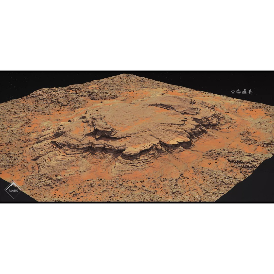 Mars Mountains 3D Model – Low Poly Game-Ready Landscapes, FBX - View 21