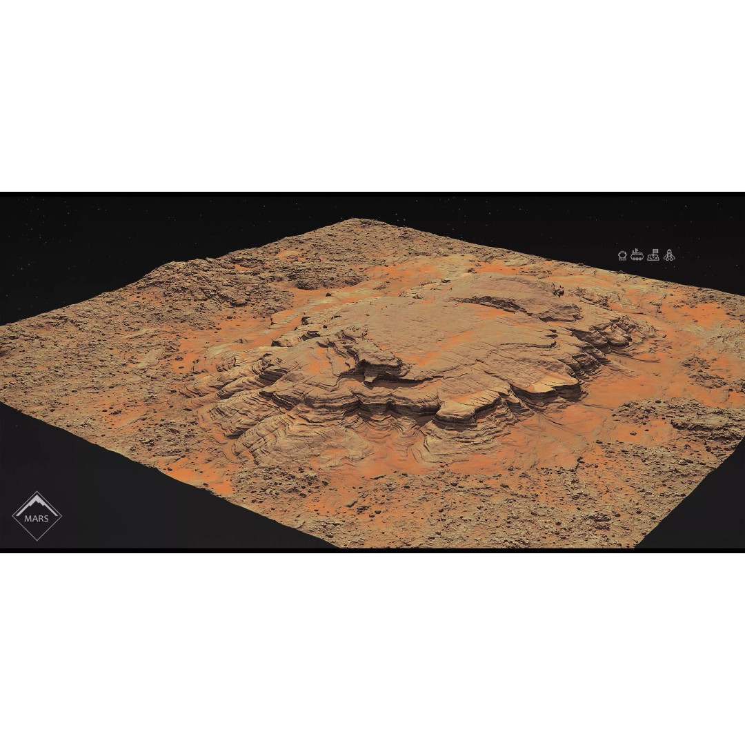 Mars Mountains 3D Model – Low Poly Game-Ready Landscapes, FBX - View 25