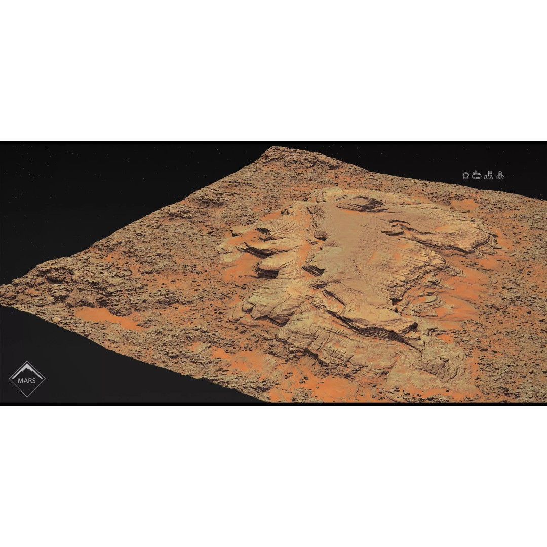 Mars Mountains 3D Model – Low Poly Game-Ready Landscapes, FBX - View 28
