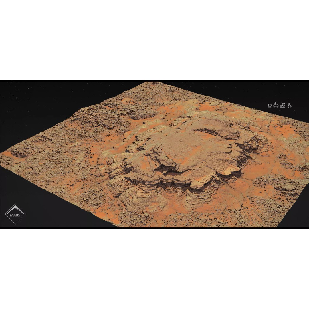 Mars Mountains 3D Model – Low Poly Game-Ready Landscapes, FBX - View 29