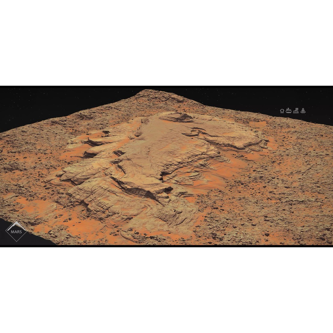 Mars Mountains 3D Model – Low Poly Game-Ready Landscapes, FBX - View 30