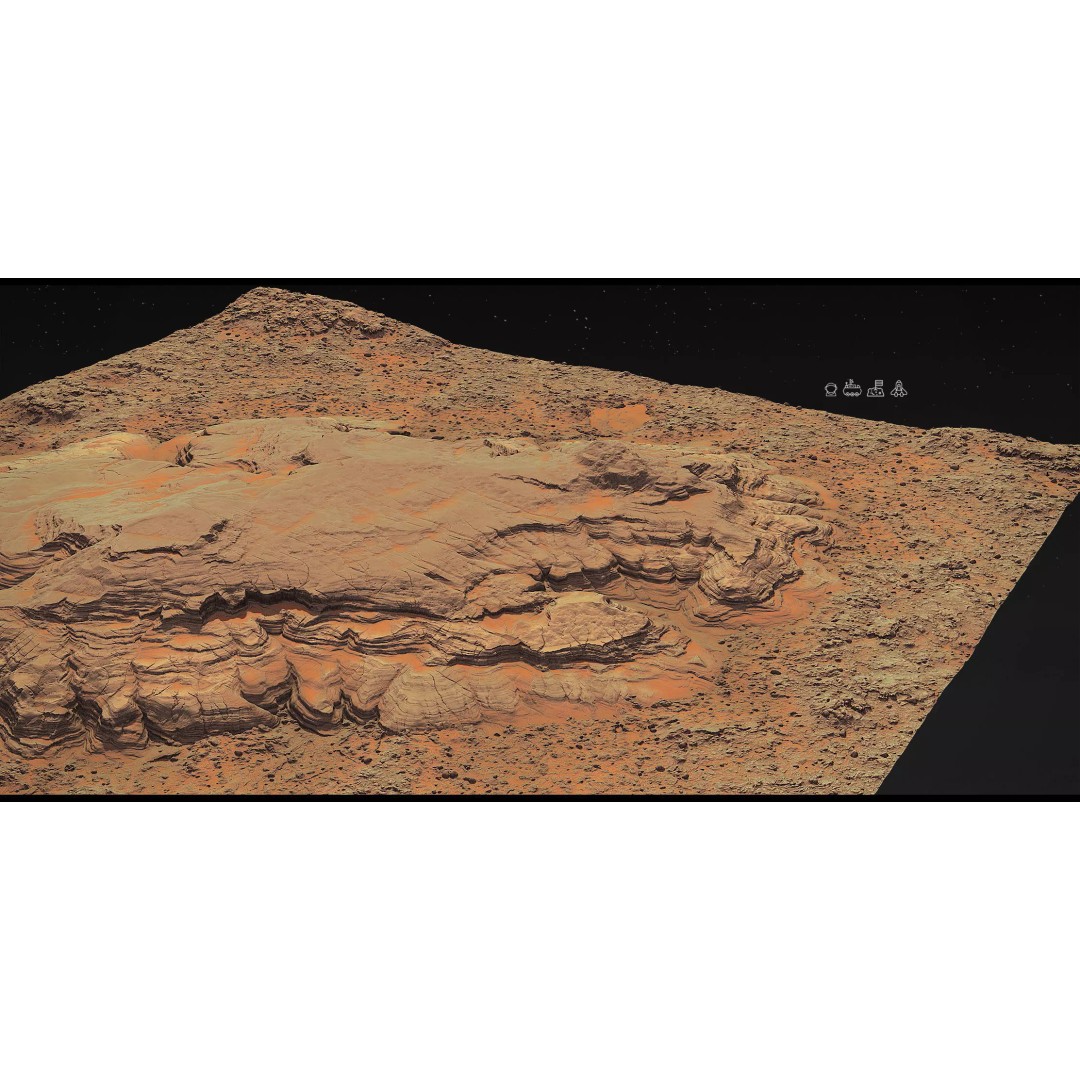 Mars Mountains 3D Model – Low Poly Game-Ready Landscapes, FBX - View 32