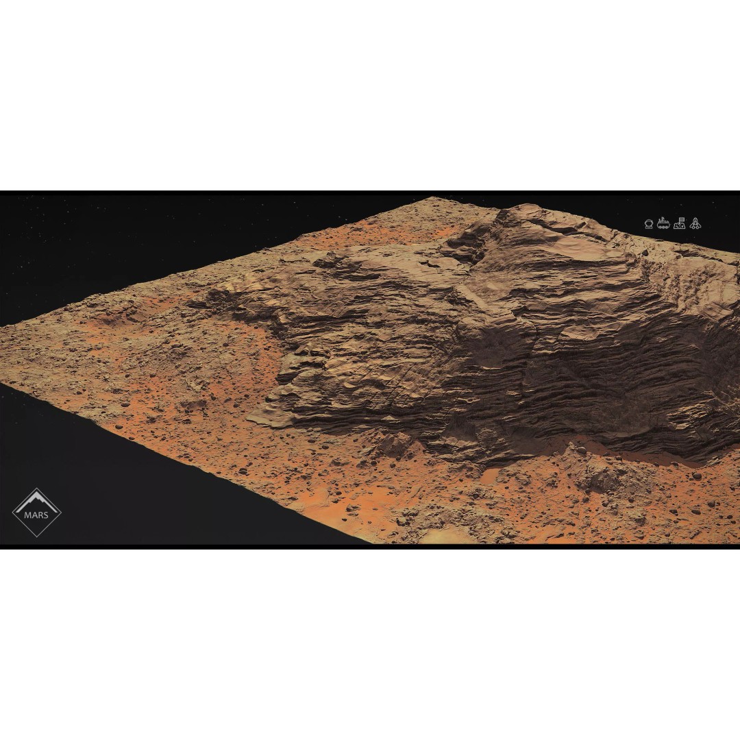 Mars Mountains 3D Model – Low Poly Game-Ready Landscapes, FBX - View 6