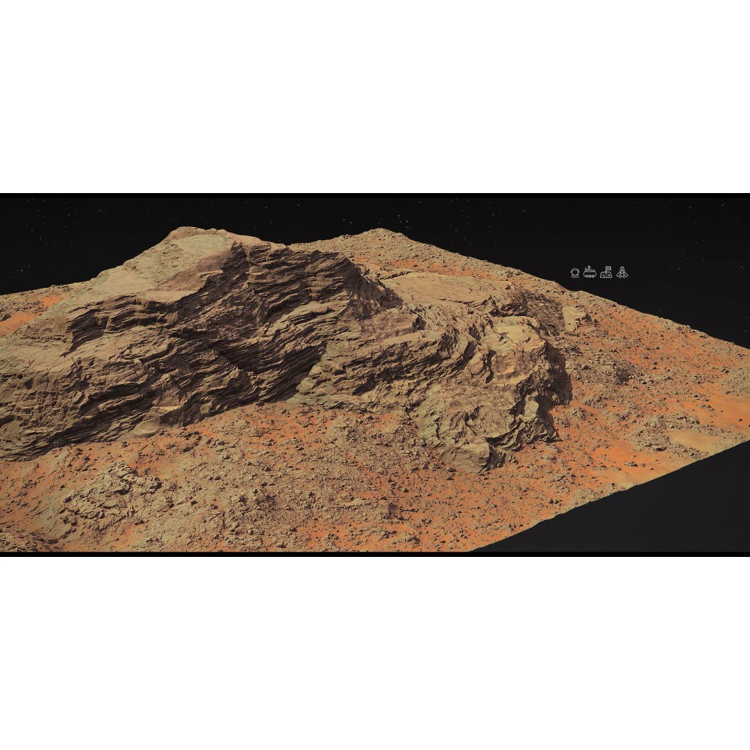 Mars Mountains 3D Model – Low Poly Game-Ready Landscapes, FBX - View 7