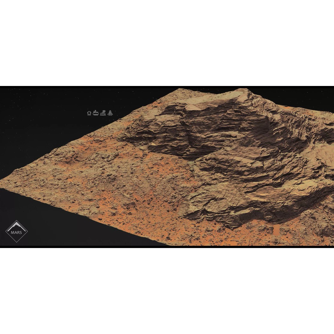 Mars Mountains 3D Model – Low Poly Game-Ready Landscapes, FBX - View 8