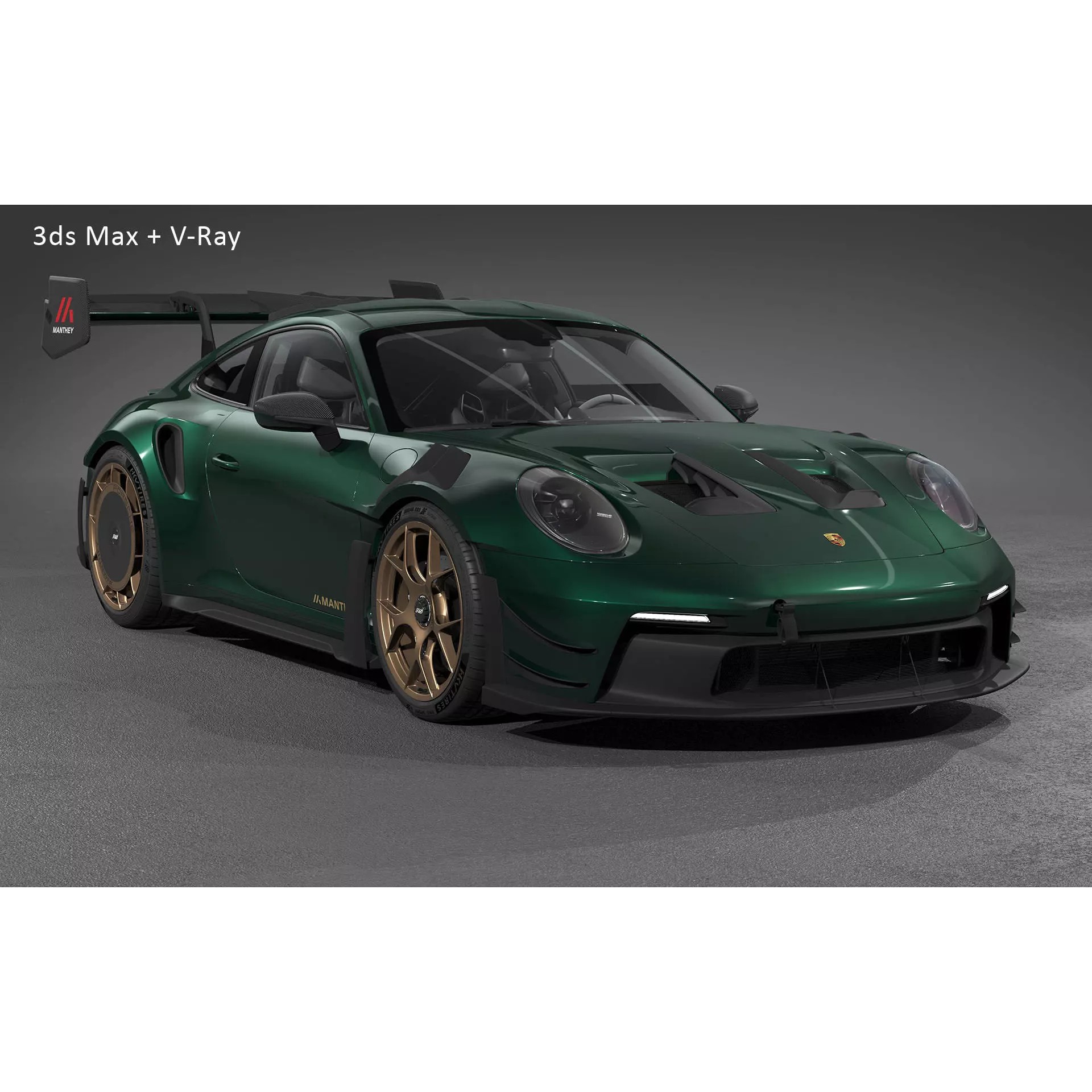 2025 Porsche 911 GT3 RS Manthey Kit - Game-Ready 3D Model - View 28