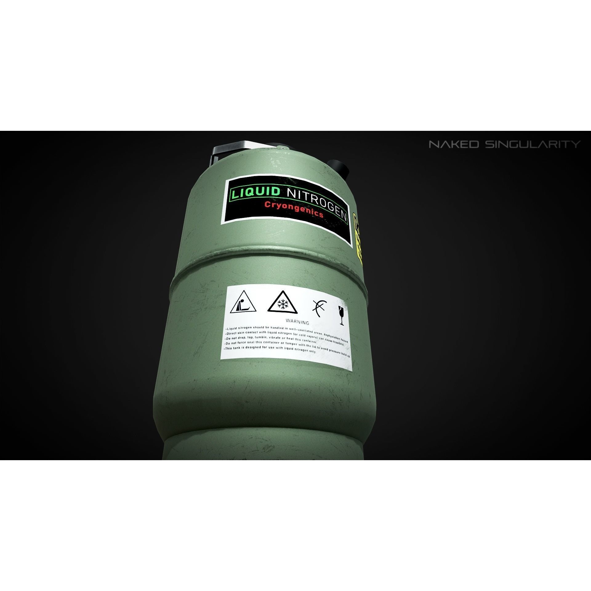 Liquid Nitrogen Tank - Low-Poly Game-Ready 3D Model - View 8