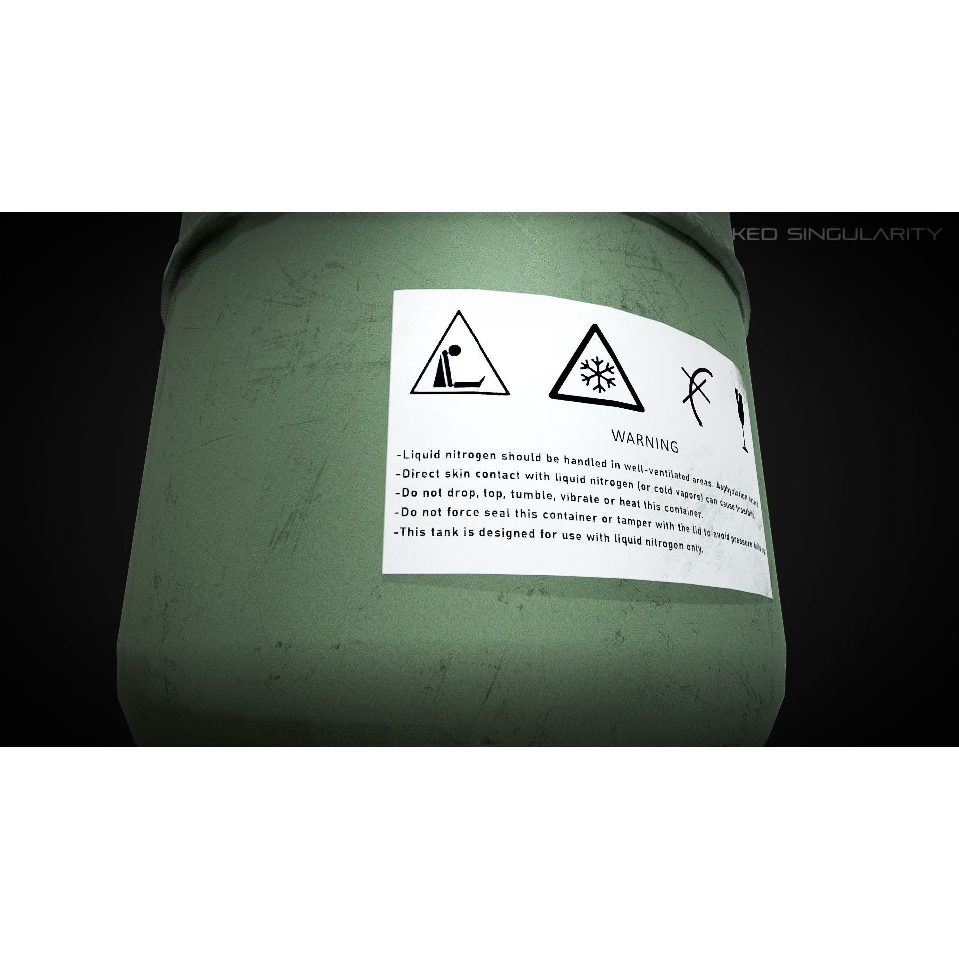 Liquid Nitrogen Tank - Low-Poly Game-Ready 3D Model - View 9