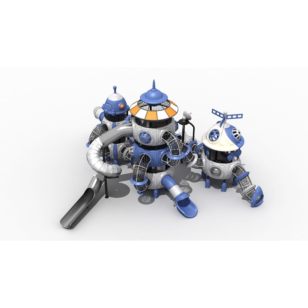 Space Themed Amusement Equipment 3D Model – Game-Ready Asset, FBX, OBJ