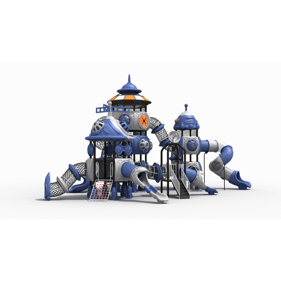 Space Themed Amusement Equipment 3D Model – Game-Ready Asset, FBX, OBJ - View 4