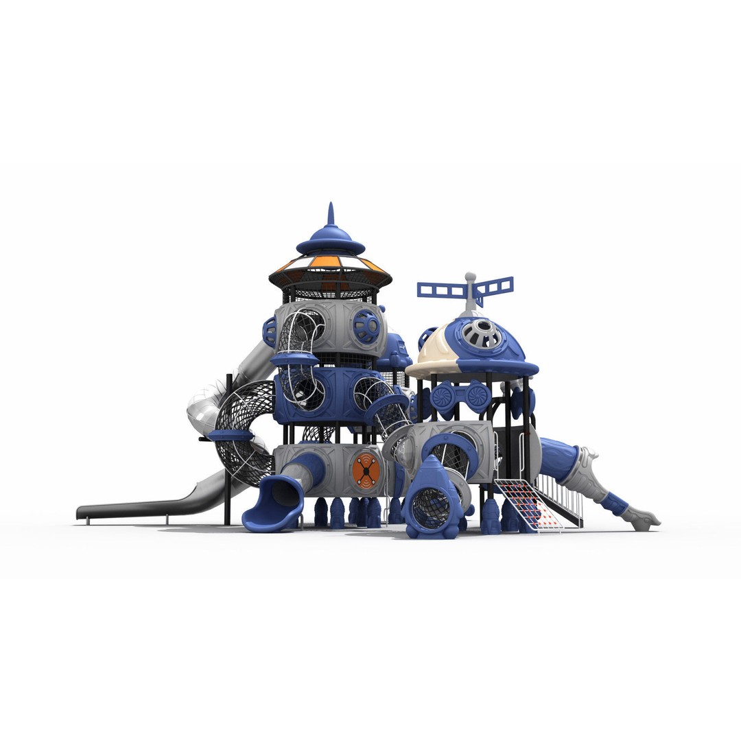 Space Themed Amusement Equipment 3D Model – Game-Ready Asset, FBX, OBJ - View 6