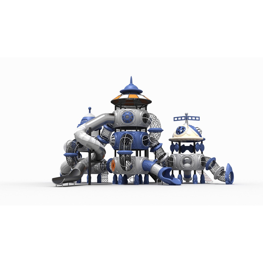 Space Themed Amusement Equipment 3D Model – Game-Ready Asset, FBX, OBJ - View 8