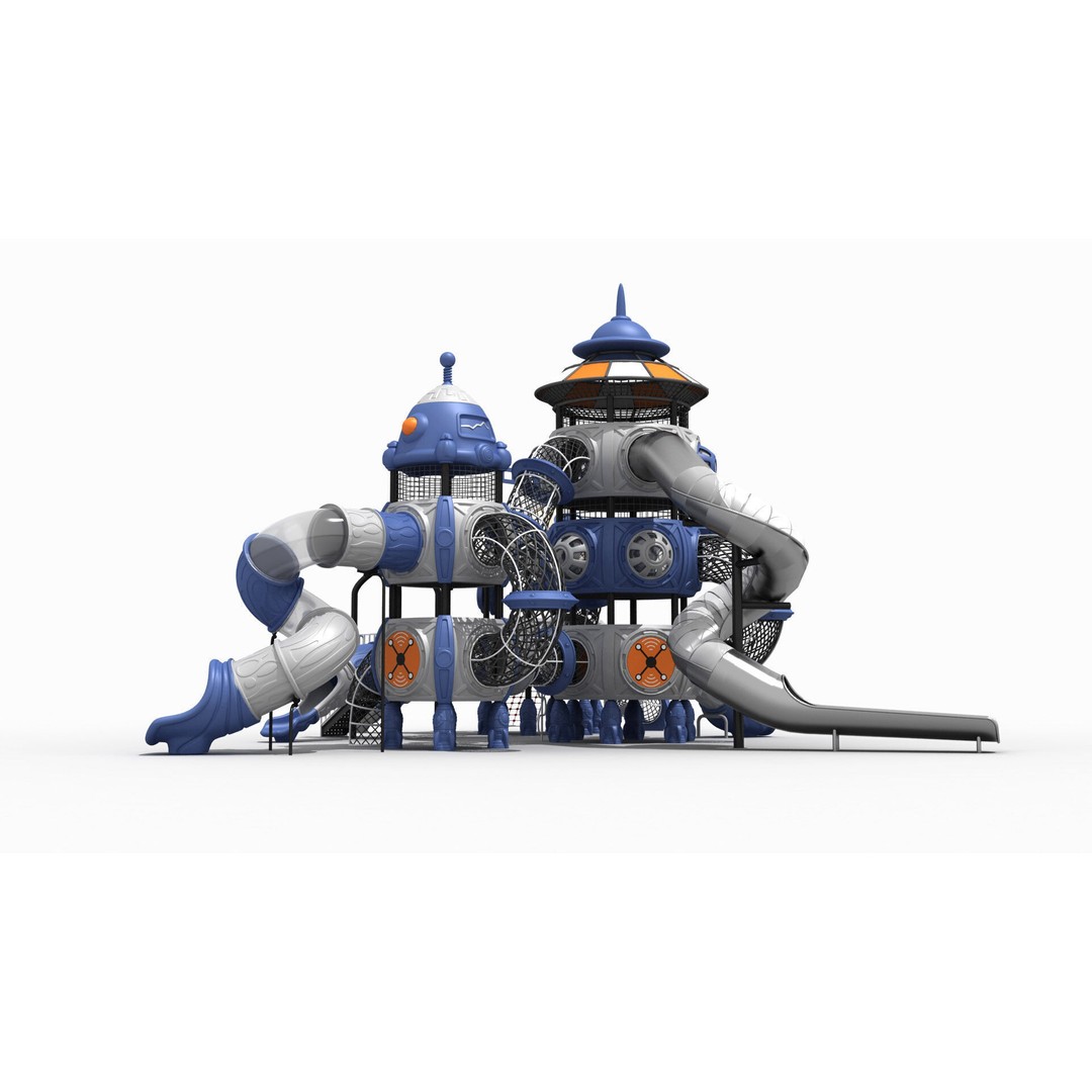 Space Themed Amusement Equipment 3D Model – Game-Ready Asset, FBX, OBJ - View 9