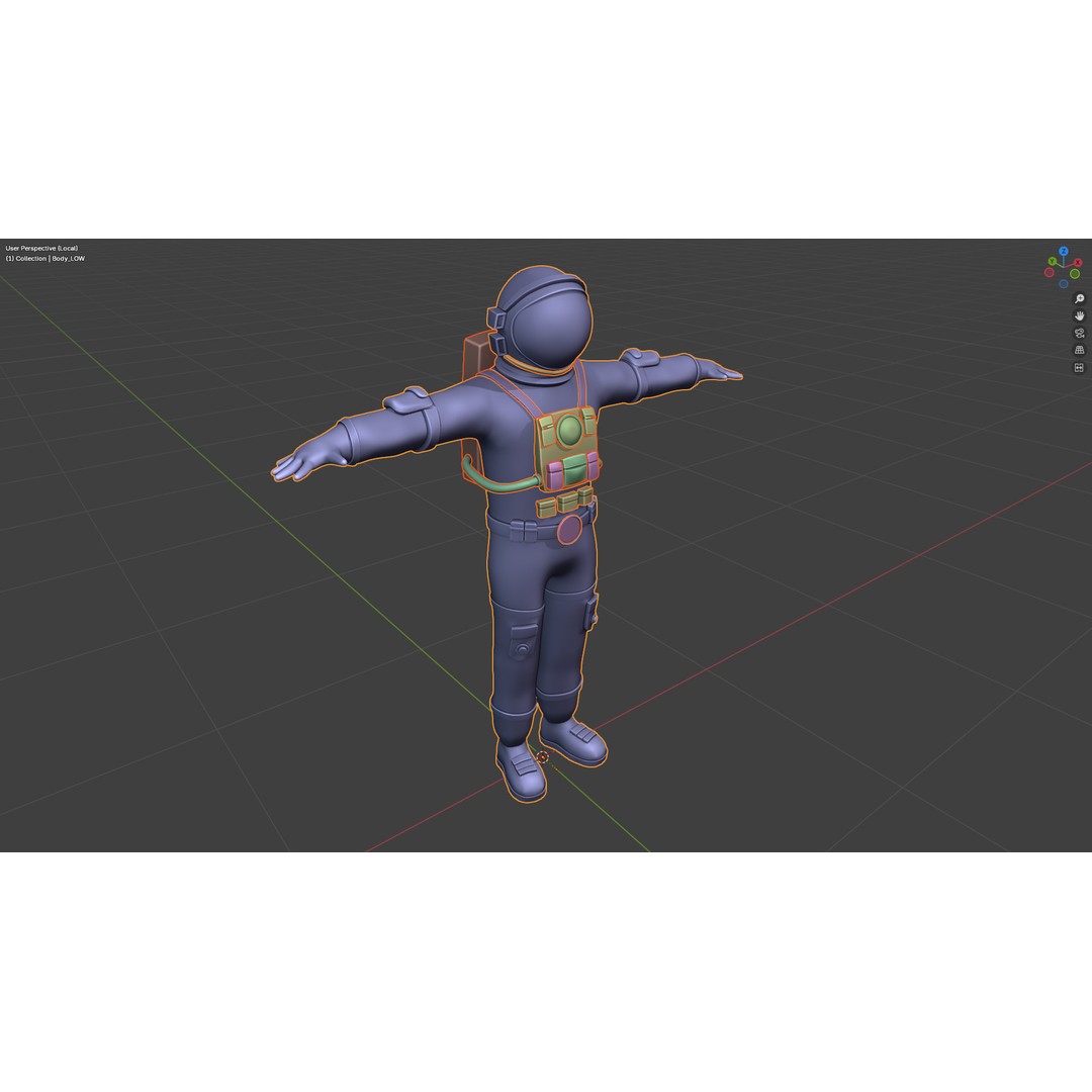 Astronaut 3D Model – Low Poly Rigged Character for Games, FBX - View 12
