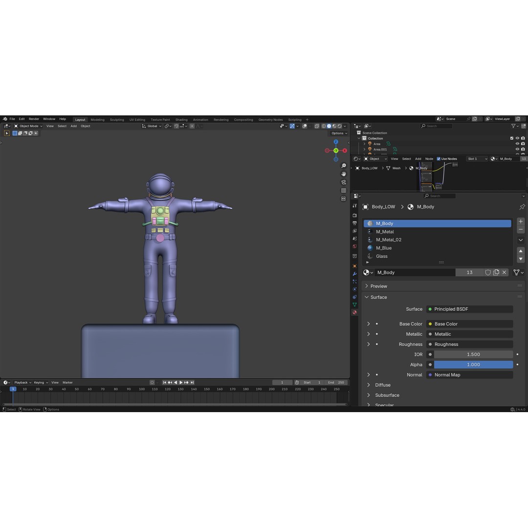 Astronaut 3D Model – Low Poly Rigged Character for Games, FBX - View 17