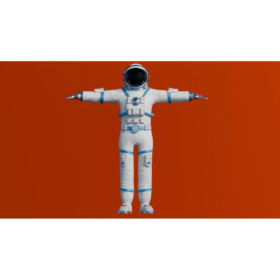 Astronaut 3D Model – Low Poly Rigged Character for Games, FBX - View 2