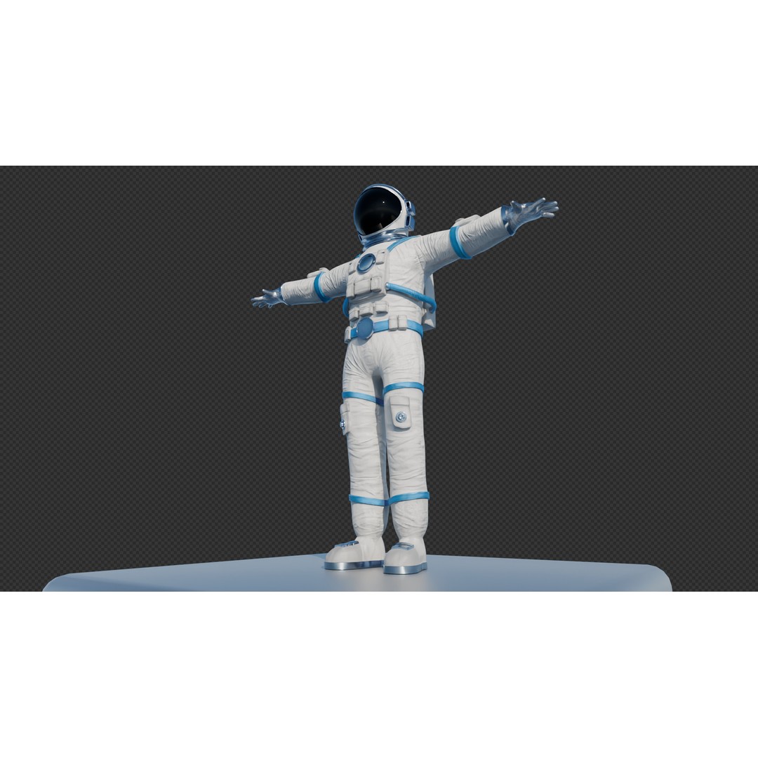 Astronaut 3D Model – Low Poly Rigged Character for Games, FBX - View 21