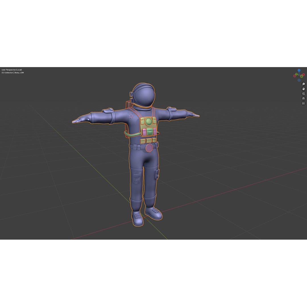 Astronaut 3D Model – Low Poly Rigged Character for Games, FBX - View 27
