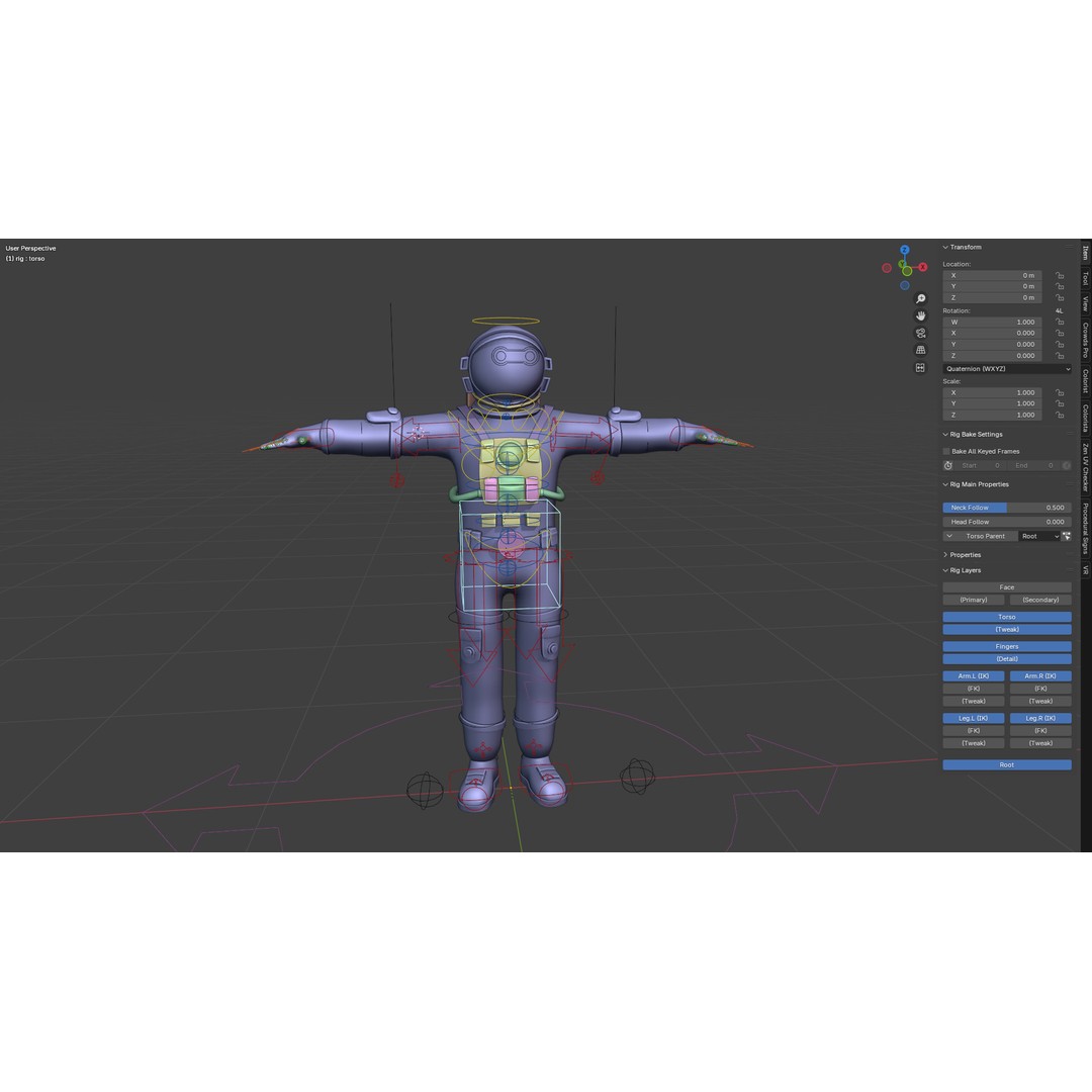 Astronaut 3D Model – Low Poly Rigged Character for Games, FBX - View 31