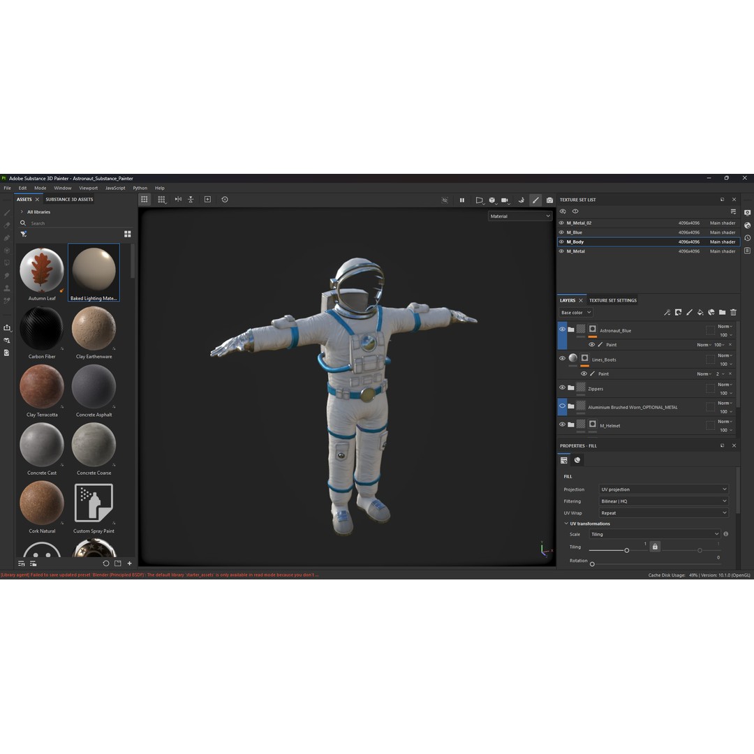 Astronaut 3D Model – Low Poly Rigged Character for Games, FBX - View 9