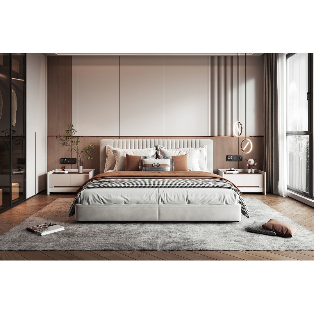 Modern Luxury Bedroom 3D Model – High-Detail Interior Design, FBX, OBJ - View 3