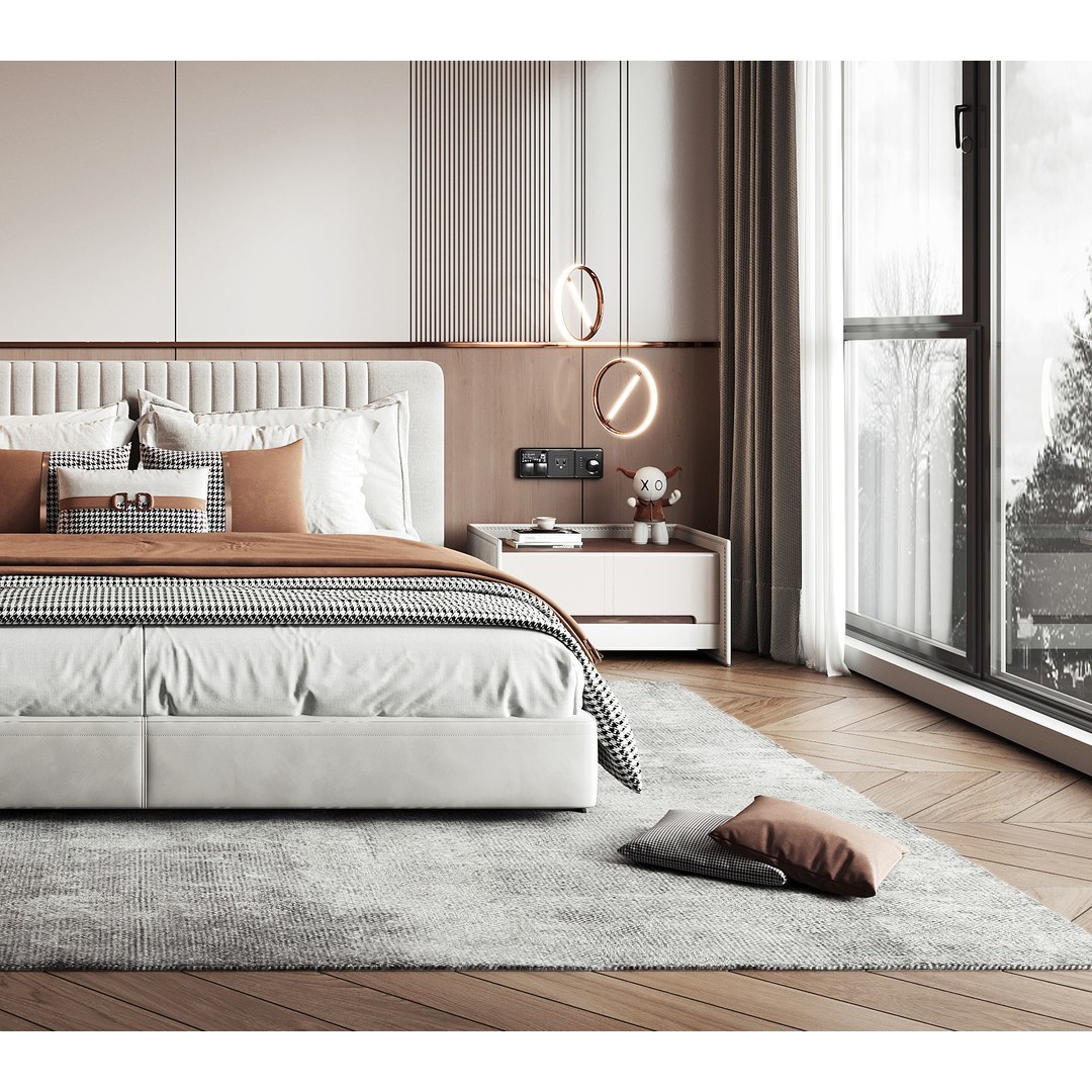 Modern Luxury Bedroom 3D Model – High-Detail Interior Design, FBX, OBJ - View 5