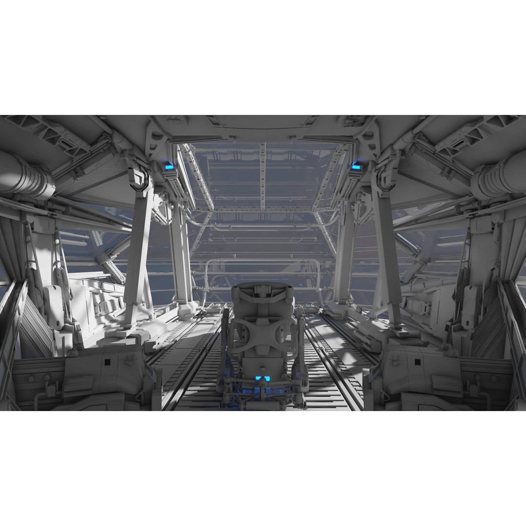 Spaceship Cockpit v6 3D Model – High Poly Sci-Fi Vehicle, FBX, OBJ - View 10