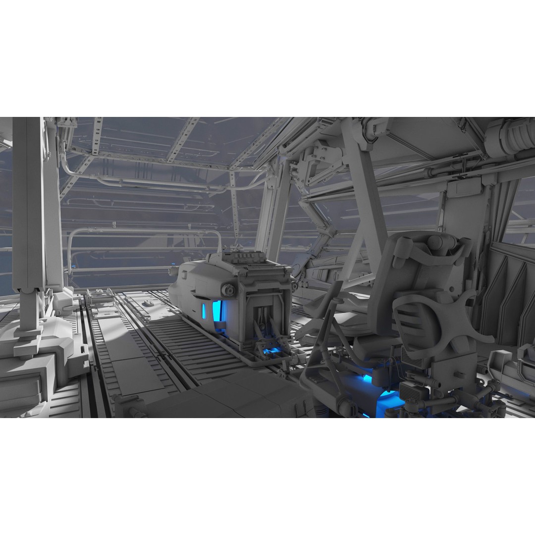 Spaceship Cockpit v6 3D Model – High Poly Sci-Fi Vehicle, FBX, OBJ - View 13