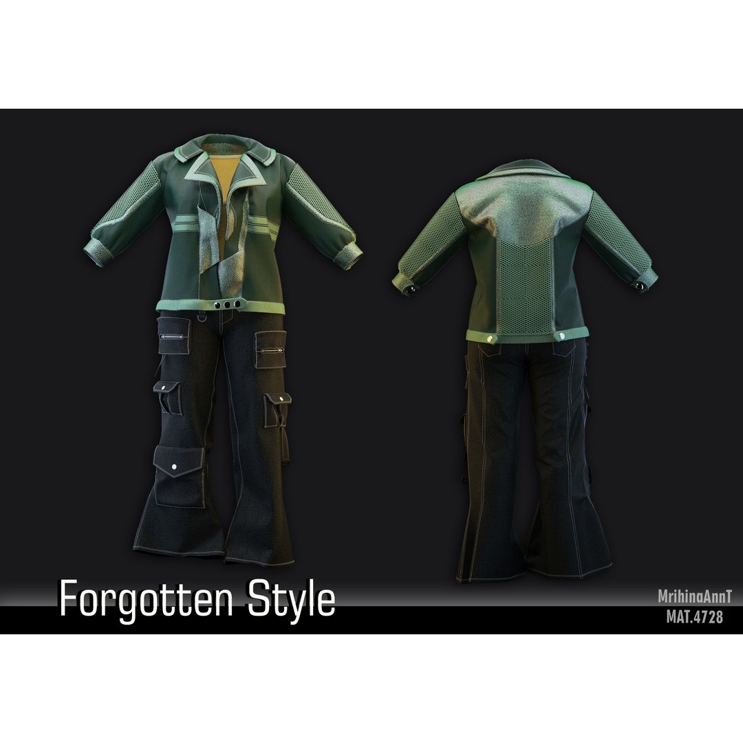 Forgotten Style 3D Model – Cyberpunk Clothing Set, PBR Textures - View 3