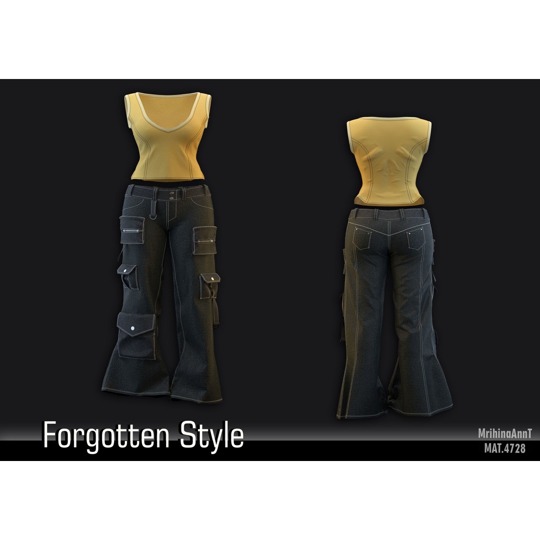 Forgotten Style 3D Model – Cyberpunk Clothing Set, PBR Textures - View 8