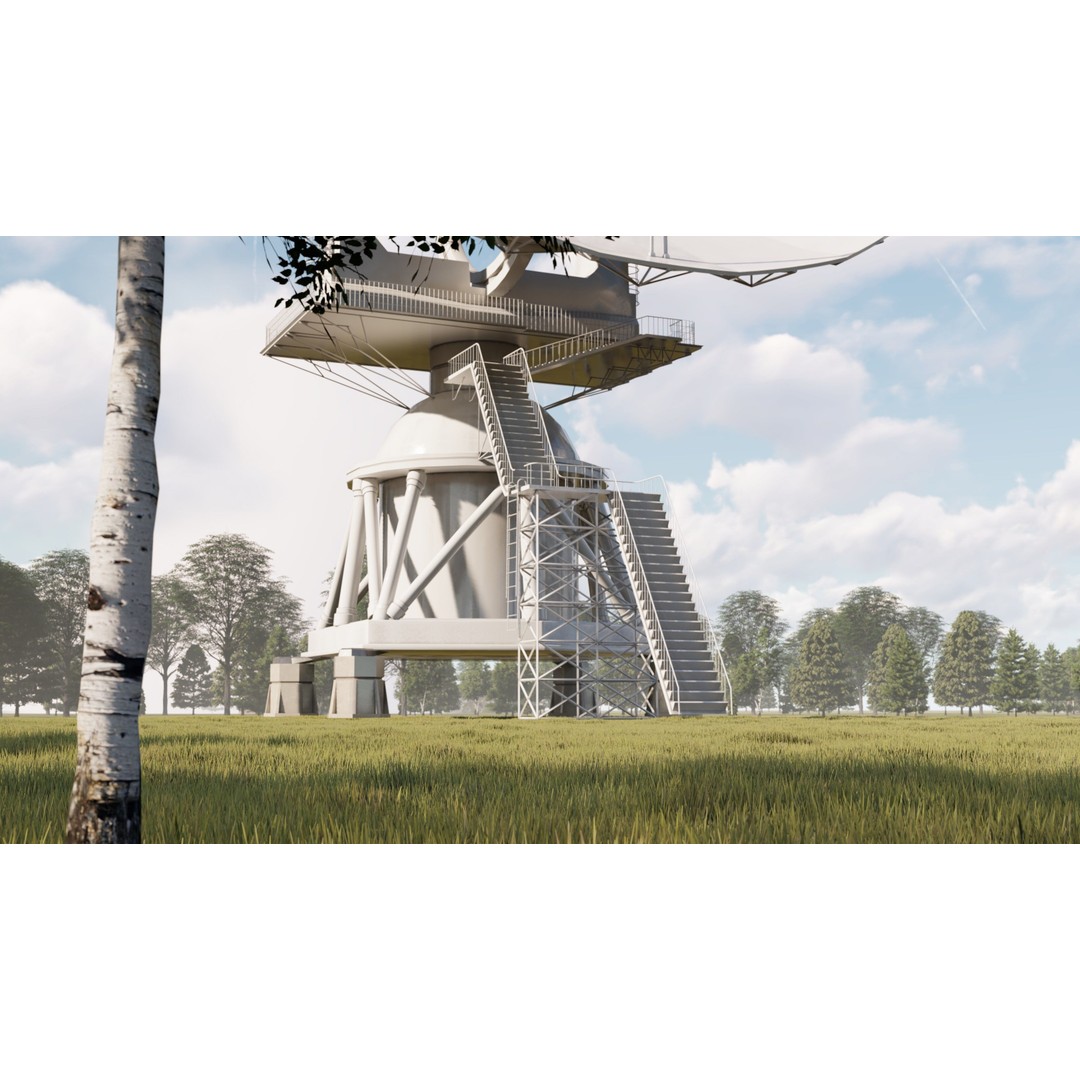 Satellite Dish 3D Model – High Poly Game Asset, FBX, PBR Textures - View 13