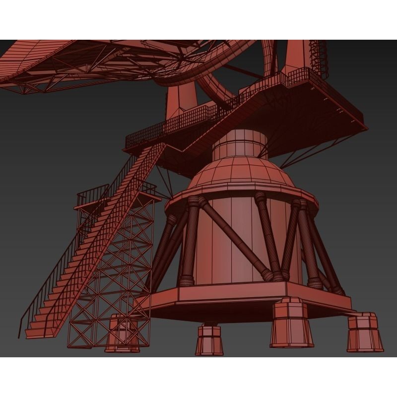 Satellite Dish 3D Model – High Poly Game Asset, FBX, PBR Textures - View 17