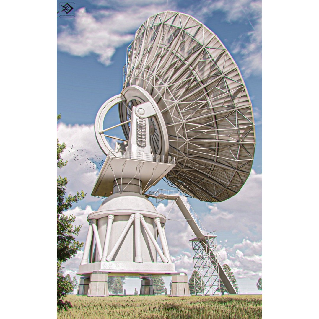 Satellite Dish 3D Model – High Poly Game Asset, FBX, PBR Textures - View 3