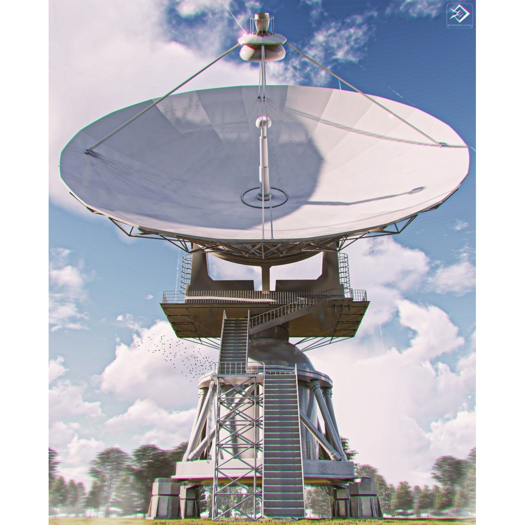Satellite Dish 3D Model – High Poly Game Asset, FBX, PBR Textures - View 4