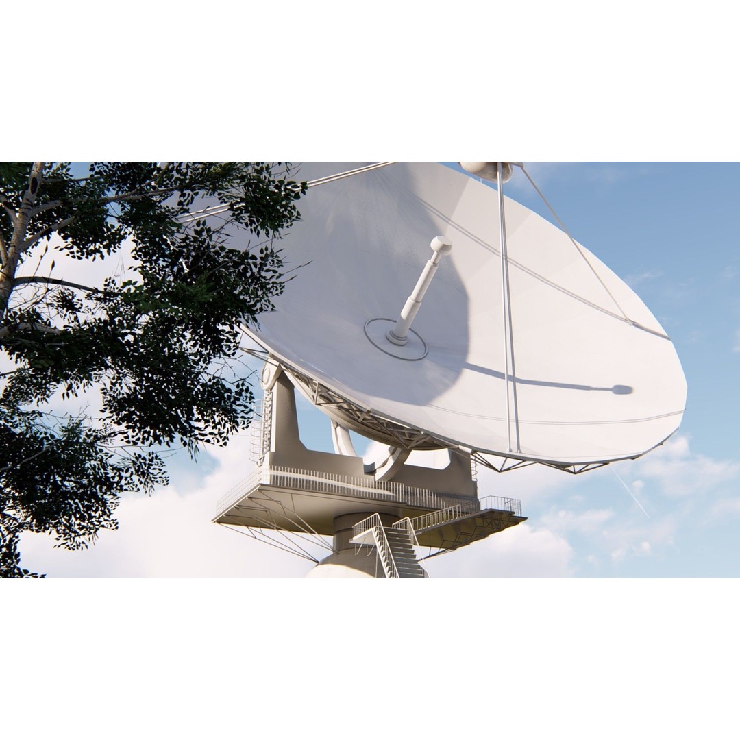 Satellite Dish 3D Model – High Poly Game Asset, FBX, PBR Textures - View 7