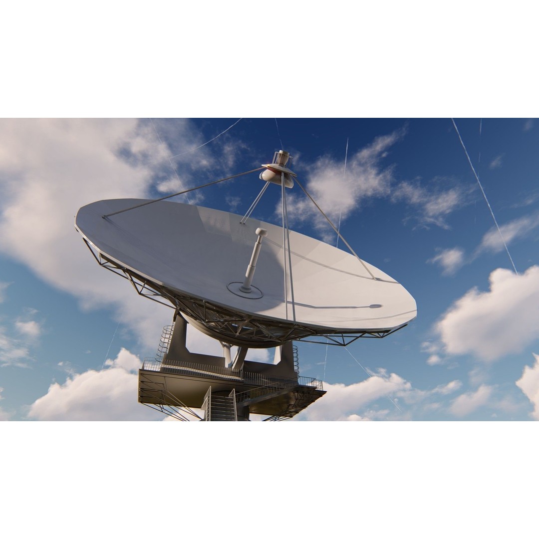 Satellite Dish 3D Model – High Poly Game Asset, FBX, PBR Textures - View 8