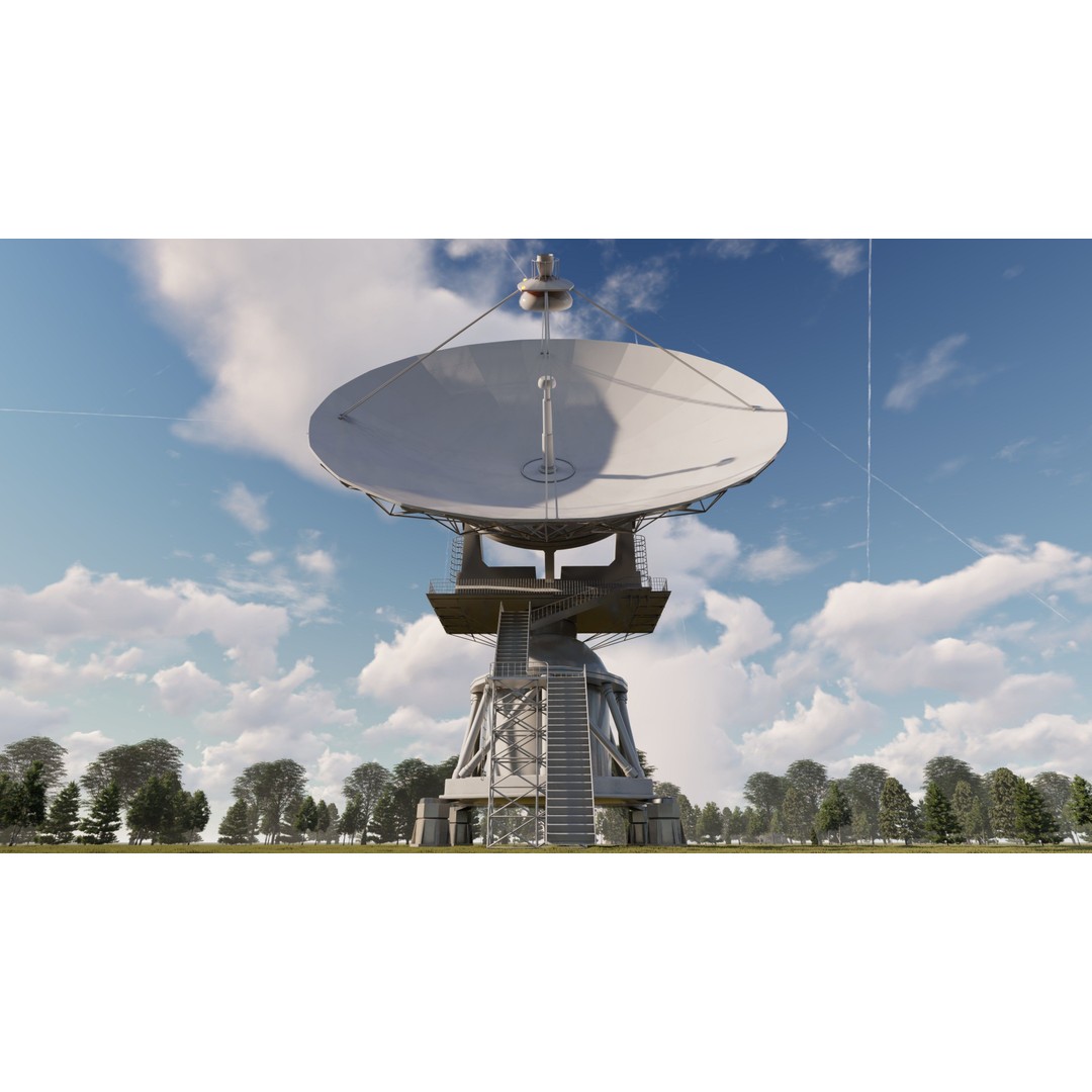 Satellite Dish 3D Model – High Poly Game Asset, FBX, PBR Textures - View 9