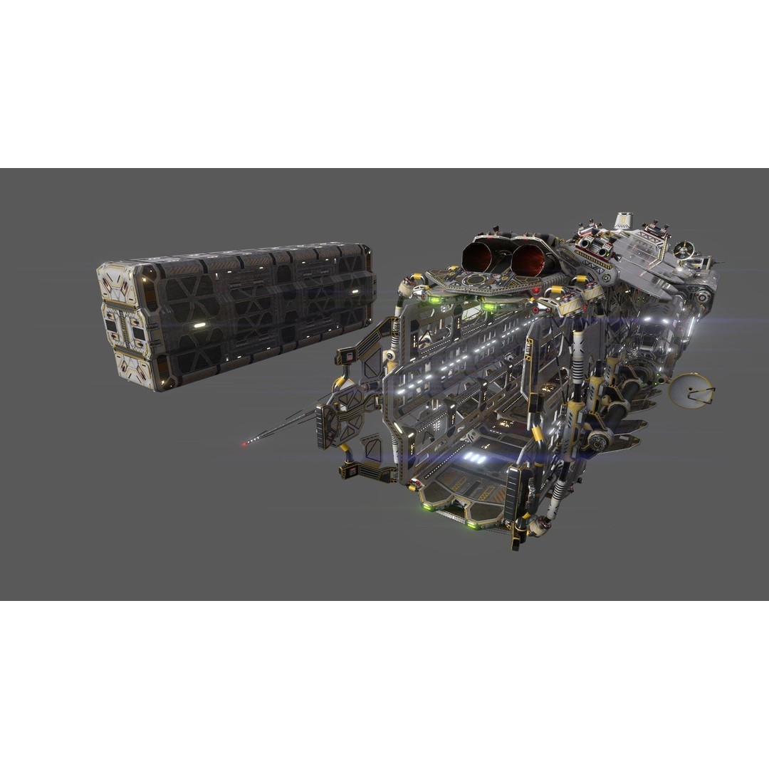 Civilian Dromedary Transport Bow Section 3D Model – PBR Textures, Game-Ready - View 9