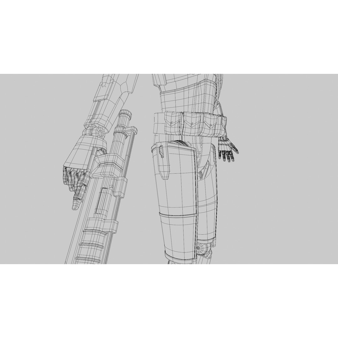 HK-87 Droid 3D Model – Fully Rigged Sci-Fi Character, Blender, FBX, OBJ