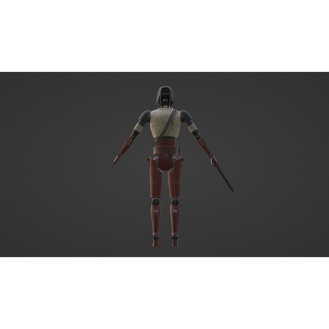 HK-87 Droid 3D Model – Fully Rigged Sci-Fi Character, Blender, FBX, OBJ - View 14