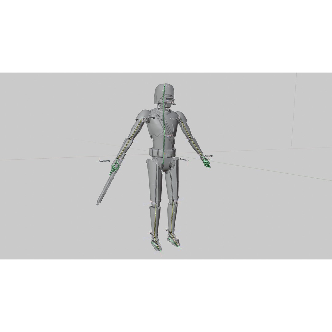 HK-87 Droid 3D Model – Fully Rigged Sci-Fi Character, Blender, FBX, OBJ - View 15