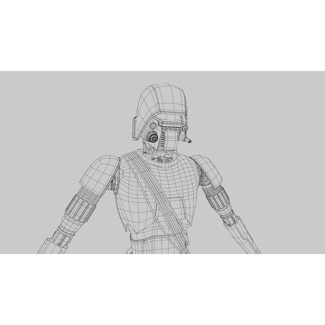 HK-87 Droid 3D Model – Fully Rigged Sci-Fi Character, Blender, FBX, OBJ - View 18