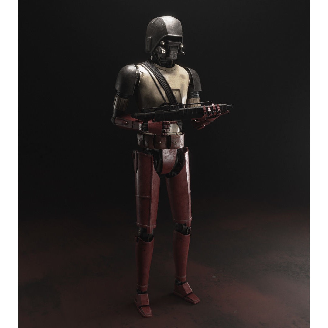 HK-87 Droid 3D Model – Fully Rigged Sci-Fi Character, Blender, FBX, OBJ - View 3