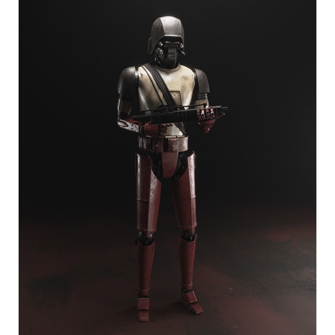 HK-87 Droid 3D Model – Fully Rigged Sci-Fi Character, Blender, FBX, OBJ - View 4